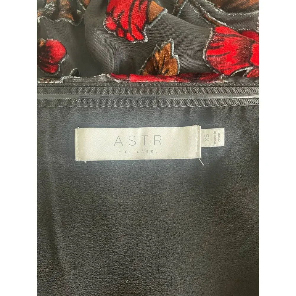 ASTR‎ The Label Demetria Floral Velvet Bodysuit Size XS